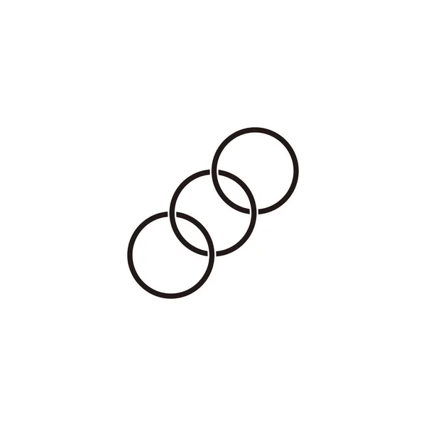 Три Линии Окружности Кольцо Геометрический Простой Символ Вектор Логотипа — стоковый вектор