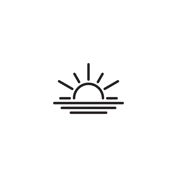 Zachód Lub Wschód Słońca Linie Geometryczne Prosty Symbol Wektor Logo — Wektor stockowy