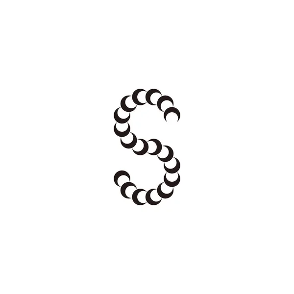 Bokstaven Halvmåne Geometrisk Enkel Symbol Logotyp Vektor — Stock vektor