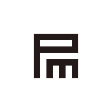 pm kare geometrik sembolü basit logo vektörü