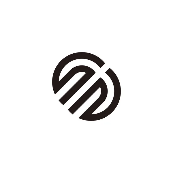 Letra Número Linhas Símbolo Geométrico Vetor Logotipo Simples —  Vetores de Stock