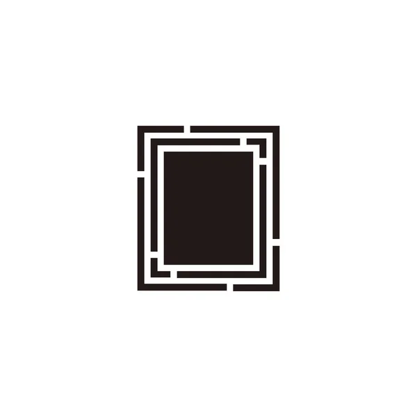 Figura Líneas Cuadrados Tecnología Símbolo Geométrico Simple Logotipo Vector — Vector de stock