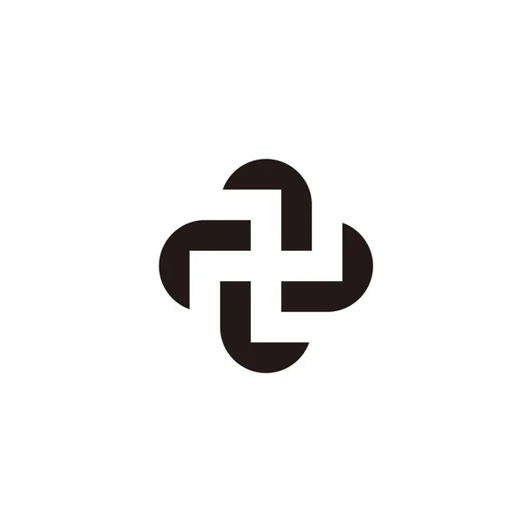 Letra Redondeada Símbolo Geométrico Simple Logo Vector — Vector de stock