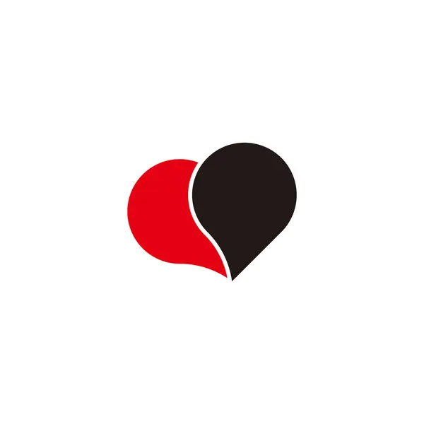 Coração Balão Símbolo Geométrico Vetor Logotipo Simples —  Vetores de Stock