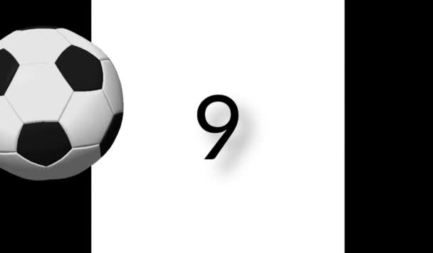 Countdown Nummer Van Voetbal — Stockvideo