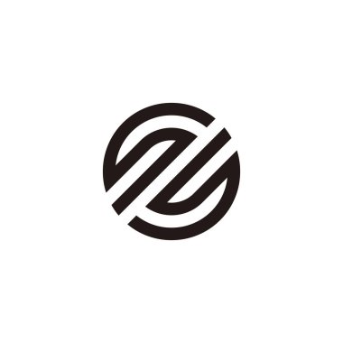 SS harfi, daire geometrik sembol basit logo vektörü