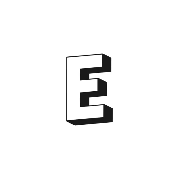 文字E 3D幾何学的シンプルなロゴベクトル — ストックベクタ