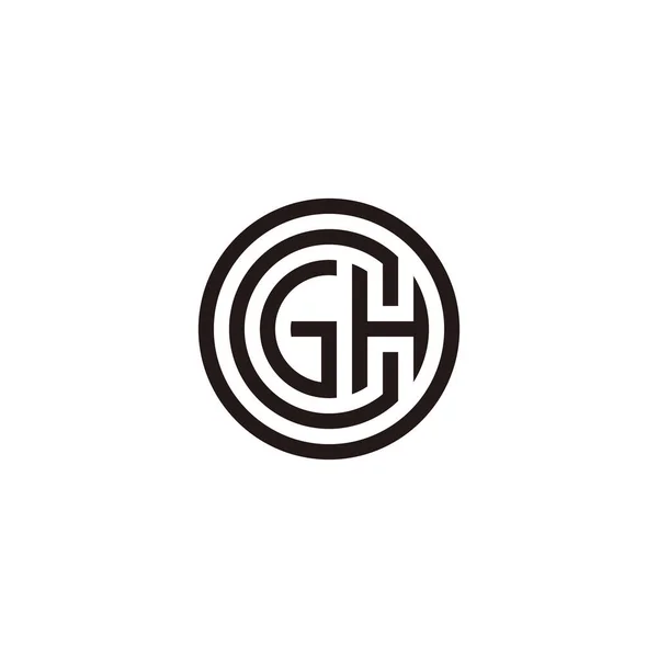 O, C, G ve H harfi geometrik sembol basit logo vektörü