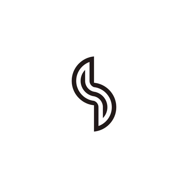 Carta Símbolo Geométrico Linear Vetor Logotipo Simples —  Vetores de Stock