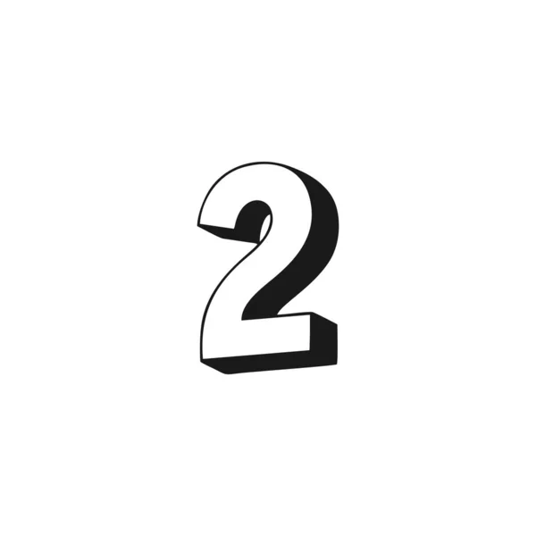 Numéro Symbole Géométrique Simple Logo Vecteur — Image vectorielle