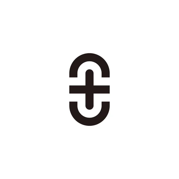 Cápsula Símbolo Geométrico Vetor Logotipo Simples —  Vetores de Stock