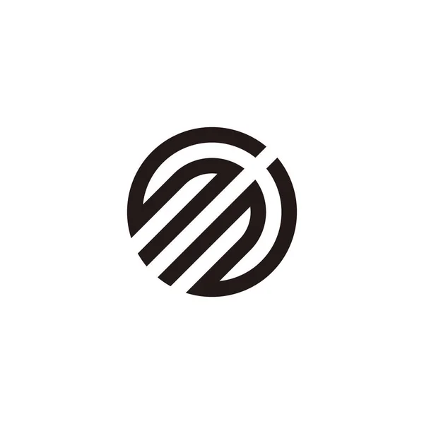 Carta Círculo Conectar Símbolo Geométrico Vetor Logotipo Simples —  Vetores de Stock