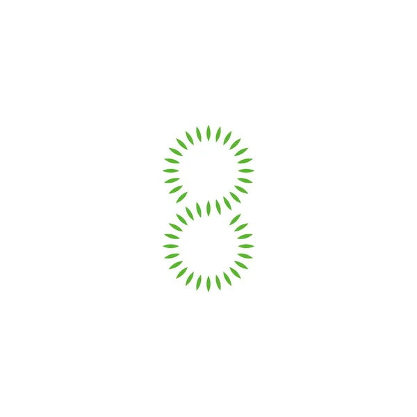 Nummer Bladeren Rond Geometrisch Symbool Eenvoudige Logo Vector — Stockvector