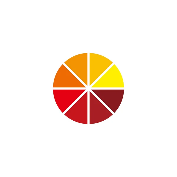 Koło Pomarańczowy Kolorowy Symbol Geometryczny Prosty Wektor Logo — Wektor stockowy