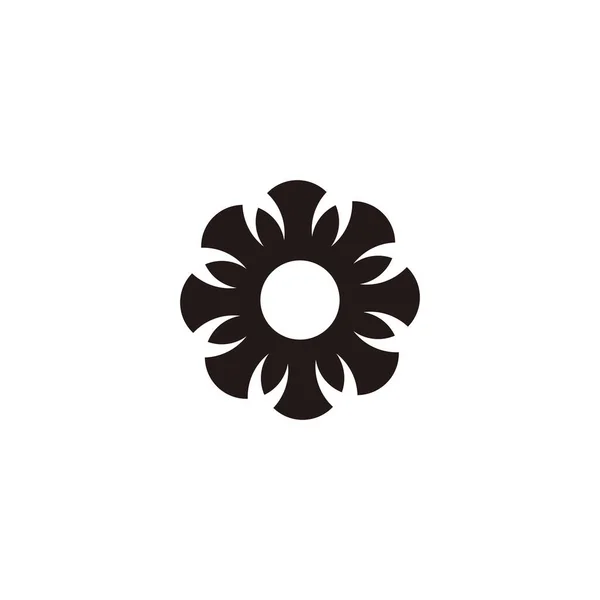 Virág Hold Geometriai Szimbólum Egyszerű Logó Vektor — Stock Vector