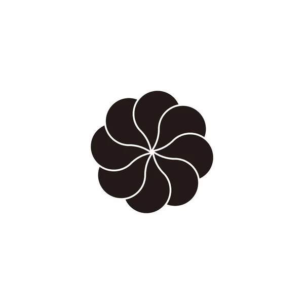 Kwiat Ilustracja Geometryczny Symbol Prosty Wektor Logo — Wektor stockowy