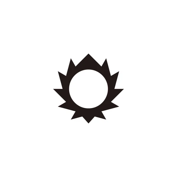 Figure Cercle Feu Symbole Géométrique Simple Logo Vecteur — Image vectorielle