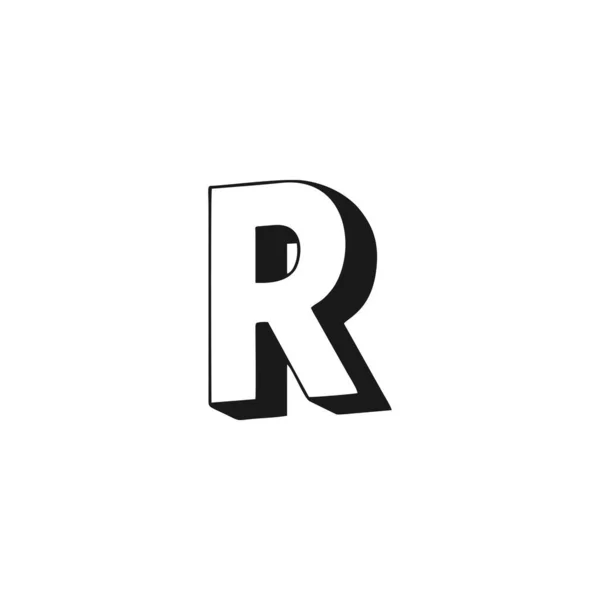 字母R3D几何符号简单标识向量 — 图库矢量图片
