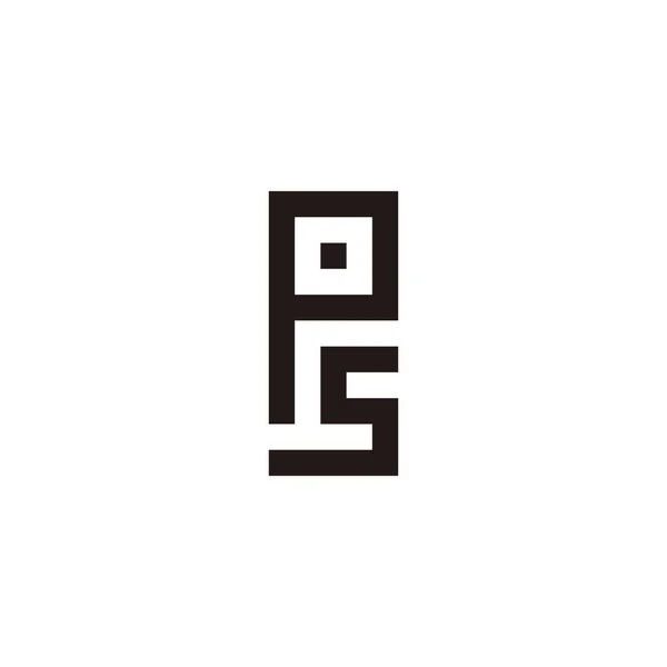 P harfi kare geometrik sembol basit logo vektörü