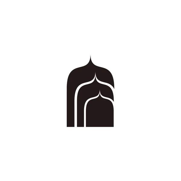 Mešita Ramadán Mubarak Geometrický Symbol Jednoduchý Vektor Loga — Stockový vektor