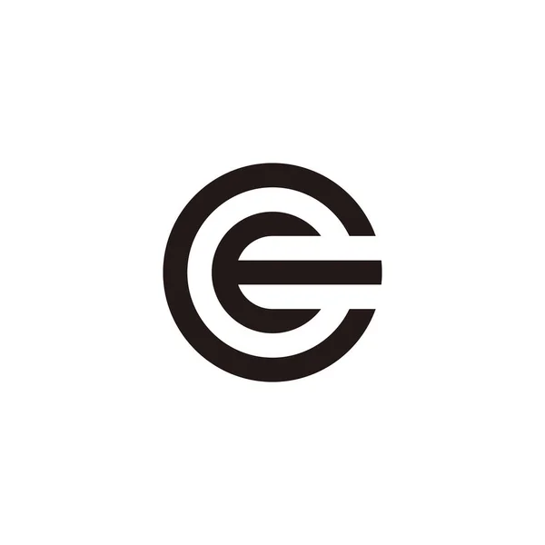 字母E Circle Technology Geometric Symbol Simple Logo Vector — 图库矢量图片