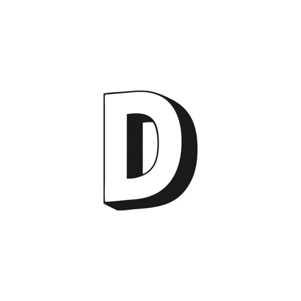 字母D 3D几何符号简单标识向量 — 图库矢量图片