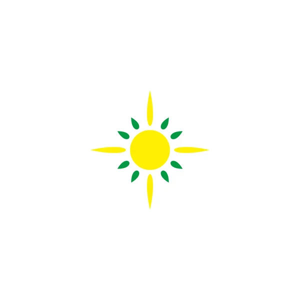 Sole Fiore Foglia Simbolo Geometrico Semplice Logo Vettoriale — Vettoriale Stock