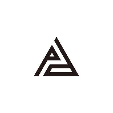 p ve d üçgeni geometrik sembolü basit logo vektörü