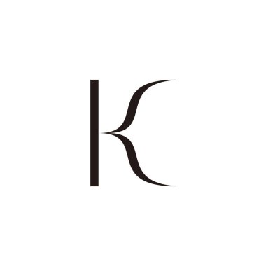 K harfi geometrik sembolü basit logo vektörü
