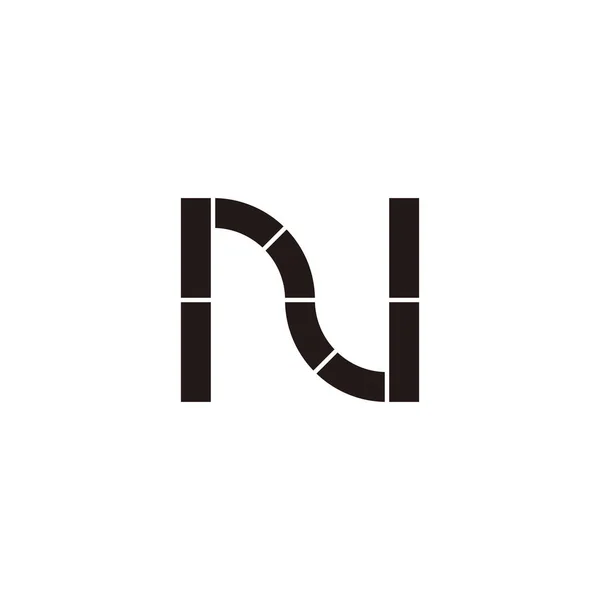 Huruf Kurva Modern Simbol Geometris Vektor Logo Sederhana - Stok Vektor