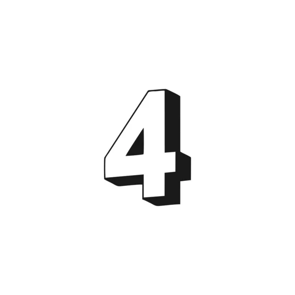Nummer Geometrische Symbool Eenvoudige Logo Vector — Stockvector