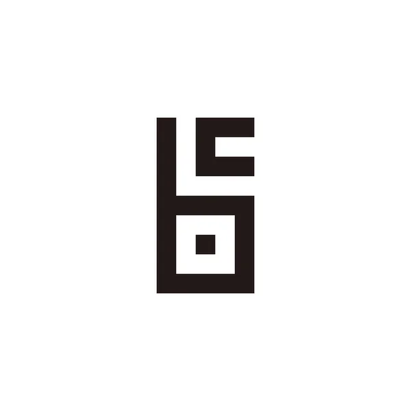 Bokstaven Och Kvadrat Rektangel Geometrisk Symbol Enkel Logotyp Vektor — Stock vektor