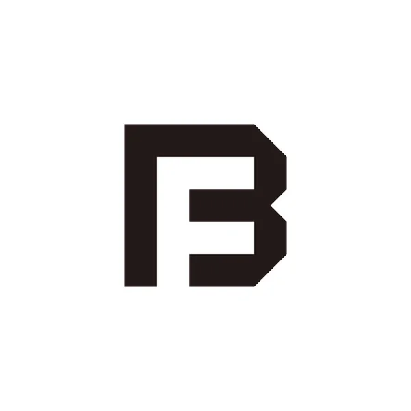 字母F在B中 正方形几何符号简单标识向量 — 图库矢量图片