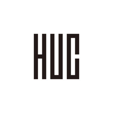 Harf HUC kare geometrik sembol basit logo vektörü