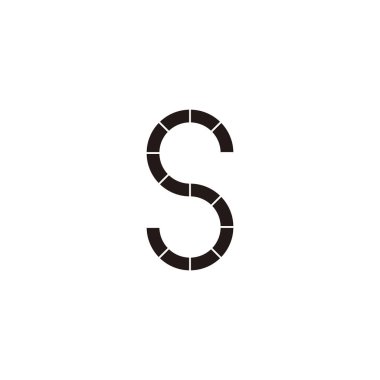 S harfi modern, çizgi geometrik sembolü basit logo vektörü