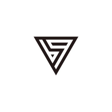 Harf bg üçgeni geometrik sembol basit logo vektörü