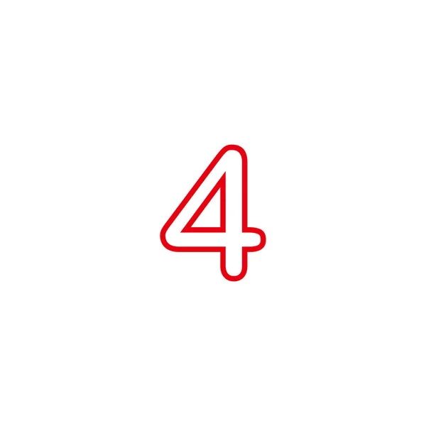 Numara Doğrusal Kırmızı Geometrik Sembol Basit Logo Vektörü — Stok Vektör