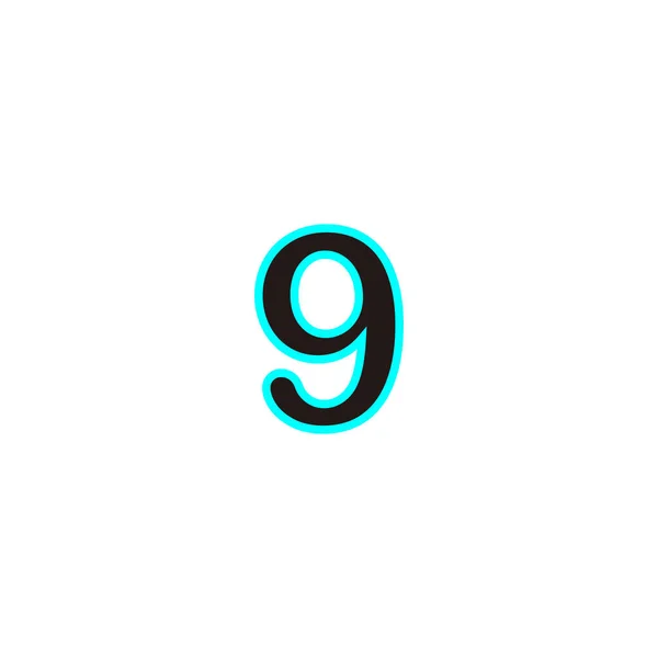 文字9行 幾何学的なシンプルなロゴベクトル — ストックベクタ