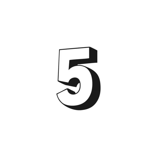 Número Símbolo Geométrico Vetor Logotipo Simples —  Vetores de Stock