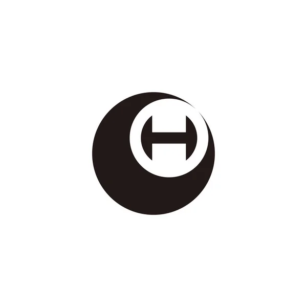 月の文字H 円の幾何学的なシンボルシンプルなロゴベクトル — ストックベクタ
