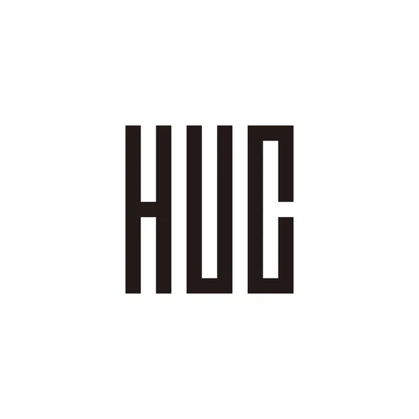 Letter Huc Square Geometric Symbol Simple Logo Vector — Stock Vector