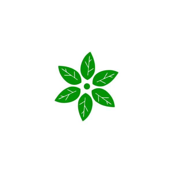 Seis Folhas Decoração Símbolo Geométrico Vetor Logotipo Simples — Vetor de Stock
