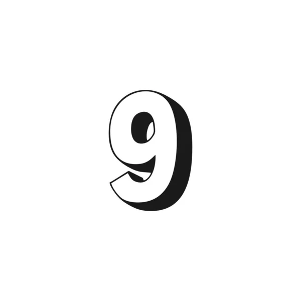 Nummer Geometrisches Symbol Einfacher Logo Vektor — Stockvektor