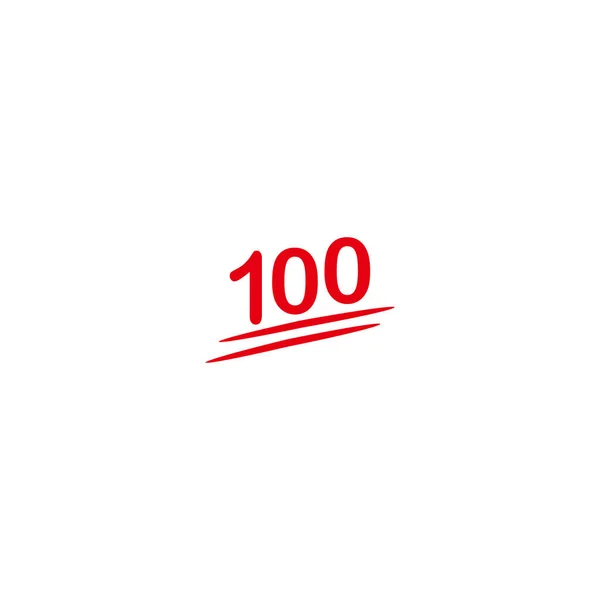 Číslo 100 Geometrický Symbol Jednoduchý Vektor Loga — Stockový vektor
