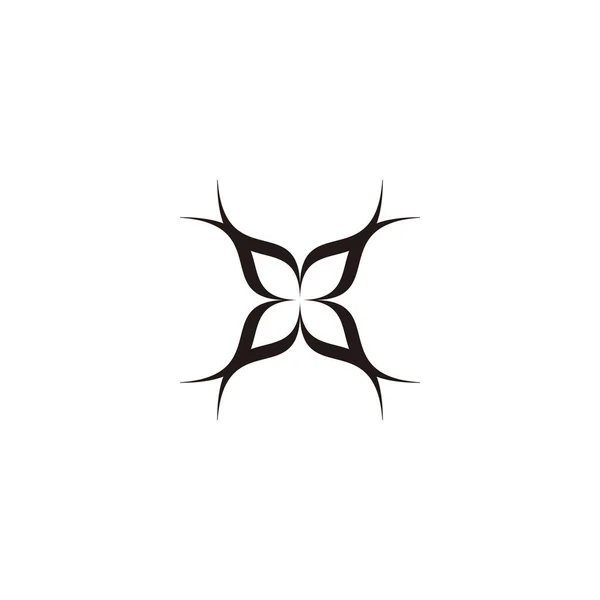 Fönster Blomma Geometrisk Symbol Enkel Logotyp Vektor — Stock vektor