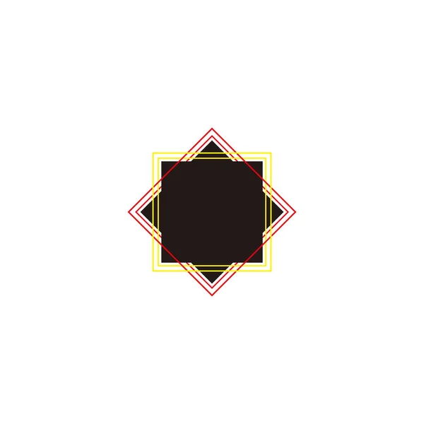 Çerçeve Kare Çizgiler Geometrik Sembol Basit Logo Vektörü — Stok Vektör