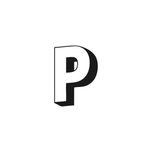 字母P3D几何符号简单标识向量 — 图库矢量图片