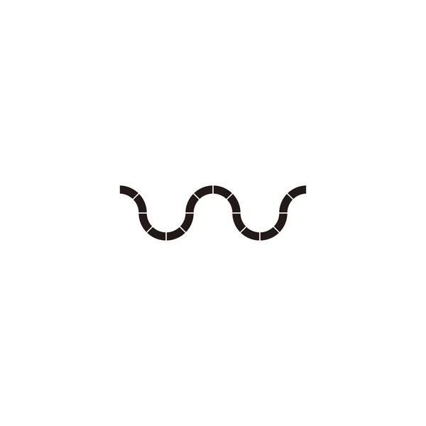 Letter Stuk Curve Modern Geometrisch Symbool Eenvoudige Logo Vector — Stockvector