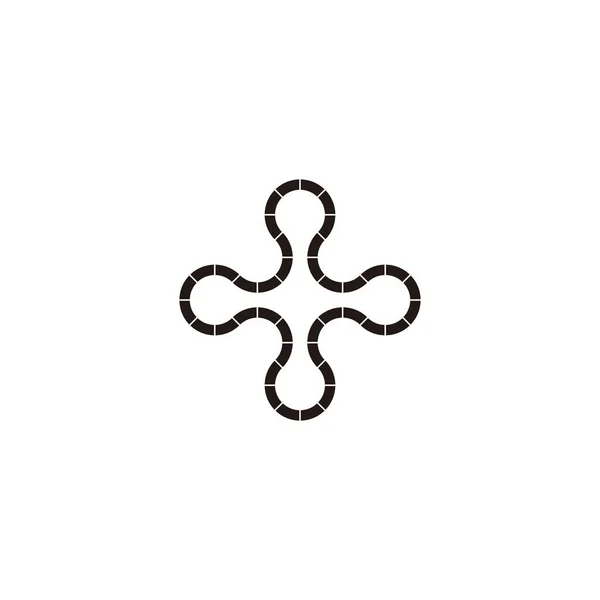 Più Moderno Tecnologia Simbolo Geometrico Semplice Logo Vettore — Vettoriale Stock