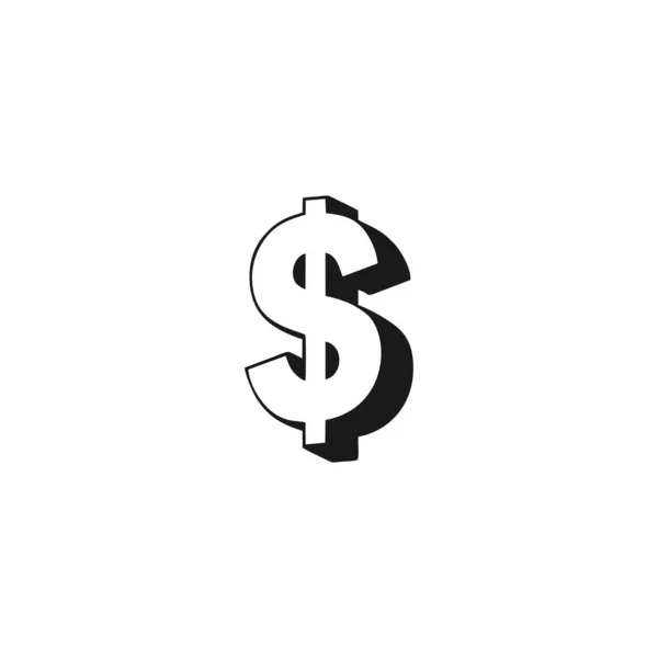 美元As 3D几何符号简单标识向量 — 图库矢量图片